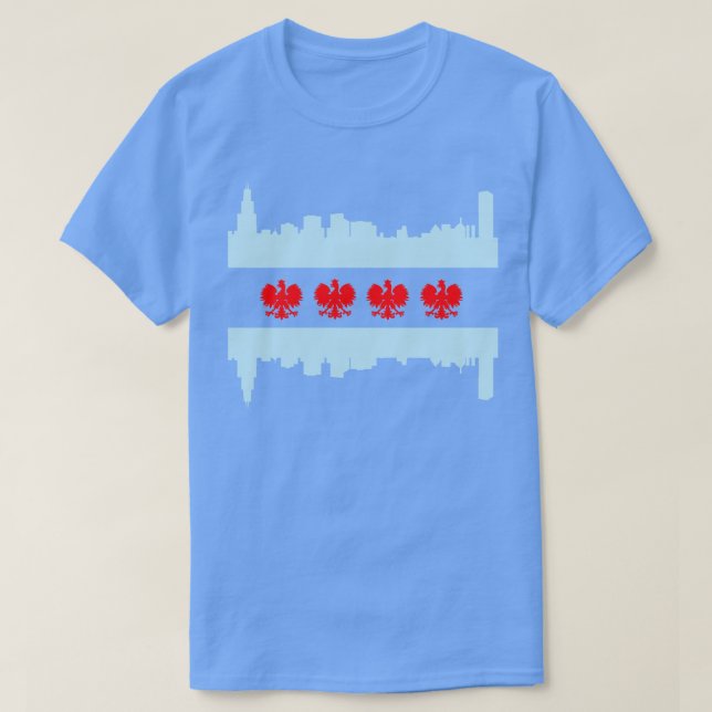 T-shirt Drapeau Américain Polska Polska Polska (Design devant)