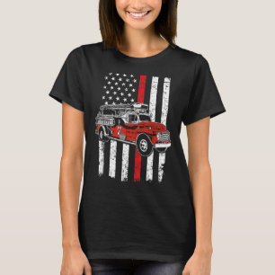 T-shirt Drapeau américain pompier Red Line US Firefighter