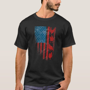 T-shirt Drapeau américain Poulets 4 juillet paysan patriot