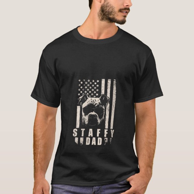 T-shirt Drapeau américain pour chien de trouille papa Drap (Devant)