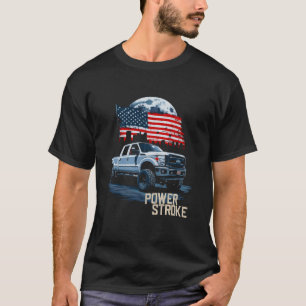 T-shirt Drapeau américain Powerstroke Patriotique Truck Di