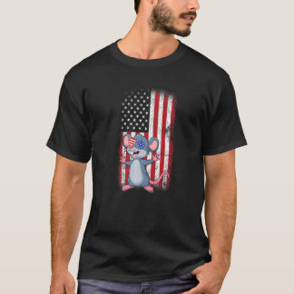 T-shirt Drapeau Américain Rat Garçons Filles Hommes Femmes