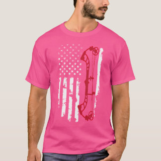 T-shirt Drapeau Américain Red Archery Comound Bow 4 Jul