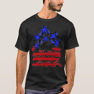 T-shirt Drapeau américain rétro 4 juillet étoiles et rayur