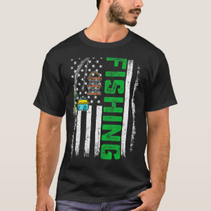 T-shirt Drapeau américain rétro Loisirs de pêche irlandais