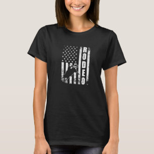 T-shirt Drapeau américain Rodéo Usa Patriotique Fière Rode