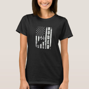 T-shirt Drapeau américain Rodéo Usa Patriotique Fière Rode