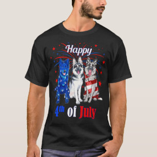 T-shirt Drapeau américain rouge blanc bleu Berger allemand