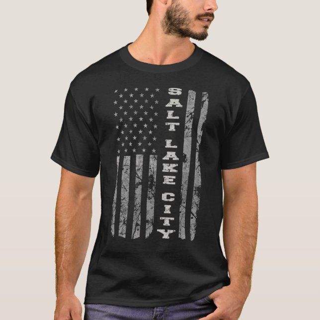 T-shirt Drapeau américain Salt Lake City Utah (Devant)