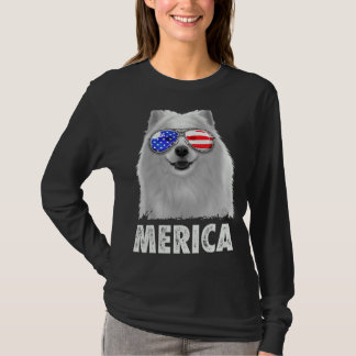T-shirt Drapeau américain Samoyé 4 juillet Merica Hommes S