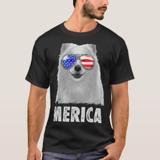 T-shirt Drapeau américain Samoyé 4 juillet Merica Hommes S