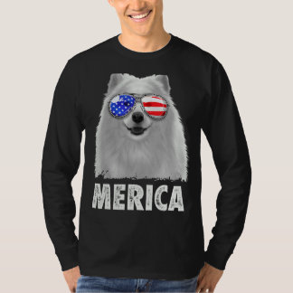 T-shirt Drapeau américain Samoyé 4 juillet Merica Hommes S