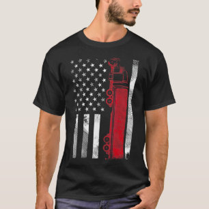 T-shirt Drapeau américain Semi Truck Driver 18 Wheeler