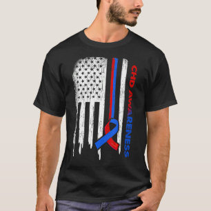 T-shirt Drapeau américain Sensibilisation au carbone bleu