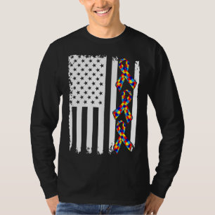 T-shirt Drapeau américain sensibilisation sur l'autisme