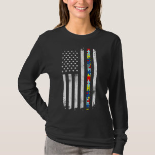 T-shirt Drapeau américain sensibilisation sur l'autisme ac