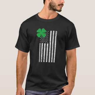T-shirt Drapeau américain Shamrock Drapeau Étoiles Drapeau