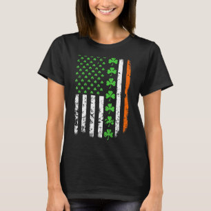 T-shirt Drapeau américain Shamrock Vert C Garçon fille