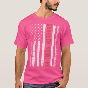 T-shirt Drapeau américain Shaolin Kung Fu 4 juillet