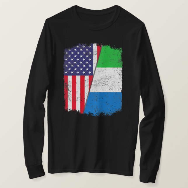 T-shirt Drapeau américain Sierra Leone Hommes Femmes (Design devant)