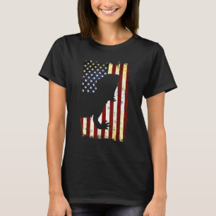 T-shirt Drapeau Américain Silhouette Dragon À Portes 4 Jui
