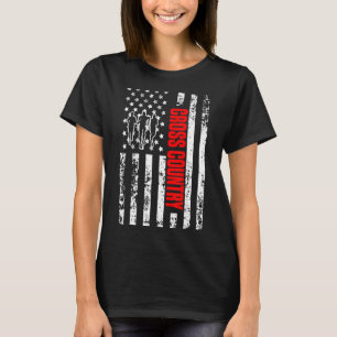 T-shirt Drapeau américain Sports Patriotique Cross Country