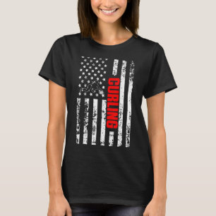 T-shirt Drapeau américain Sports Patriotique Curling