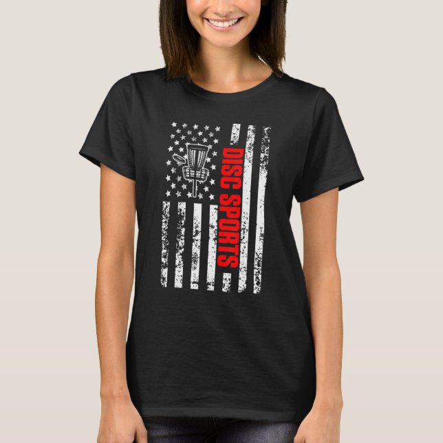 T-shirt Drapeau américain Sports Patriotique Disque Golf (Devant)