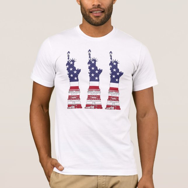 T-shirt Drapeau américain, Statue de la Liberté, 4 juillet (Devant)