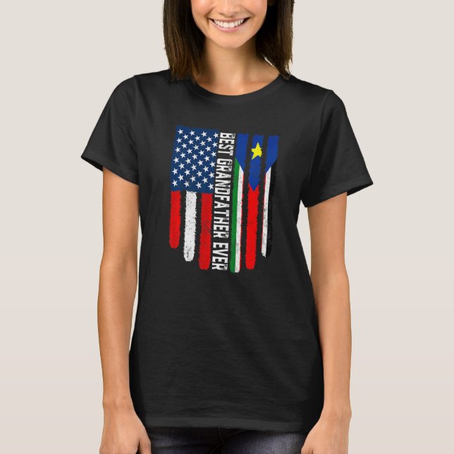 T-shirt Drapeau Américain Sud Soudan Drapeau Meilleur Gran (Devant)