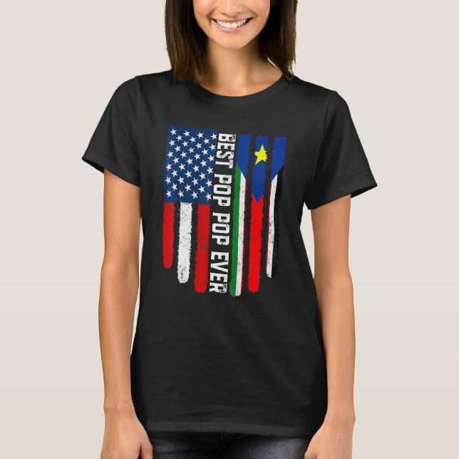 T-shirt Drapeau américain Sud Soudan Drapeau meilleure pop (Devant)