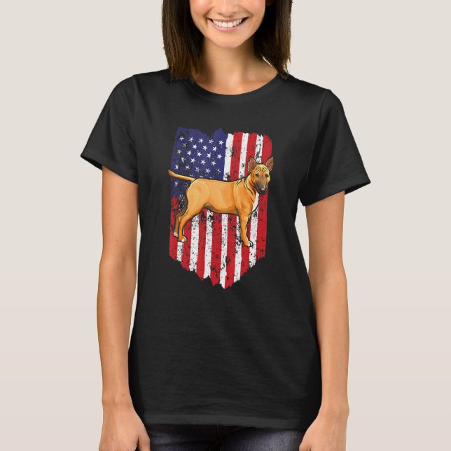 T-shirt Drapeau américain Taureau 4 juillet U (Devant)
