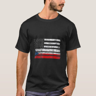 T-shirt Drapeau américain Tchèque République tchèque