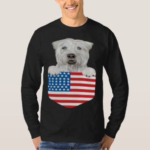 T-shirt Drapeau Américain Terrier Irlandais à Poil Souple 