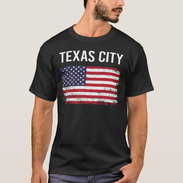 T-shirt Drapeau américain Texas (Devant)