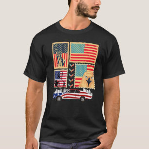 T-shirt Drapeau Américain Timbres États-Unis D'Amérique Us
