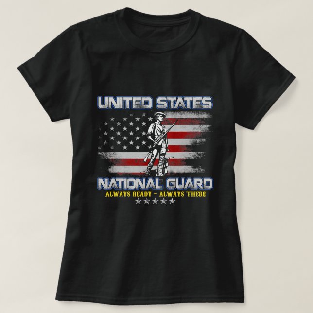 T-shirt Drapeau américain toujours prêt (Design devant)