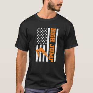 T-shirt Drapeau Américain Track Et Champ High Jump USA Hig