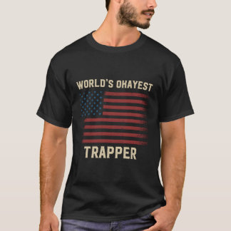 T-shirt Drapeau Américain Trapper Le Plus Okayest Au Monde