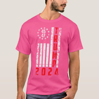 T-shirt Drapeau américain Trump 2024 45 47 Trump 2024