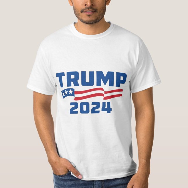 T-shirt Drapeau américain Trump 2024 Adult Short Sle (Devant)