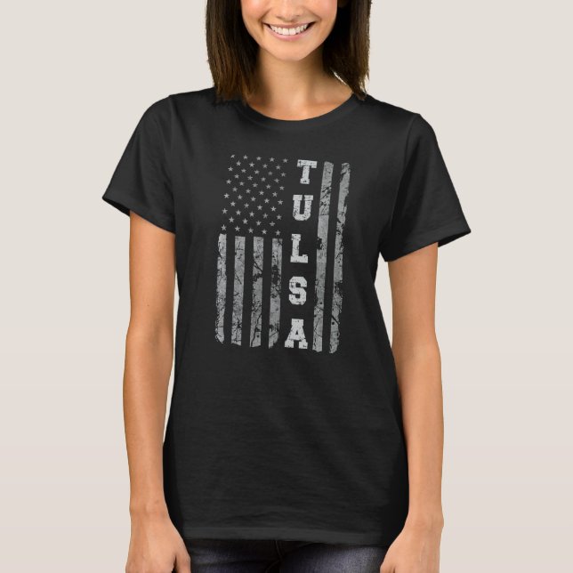 T-shirt Drapeau américain Tulsa Oklahoma (Devant)