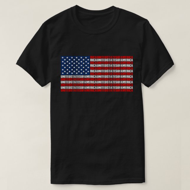 T-shirt Drapeau américain typographique (Design devant)
