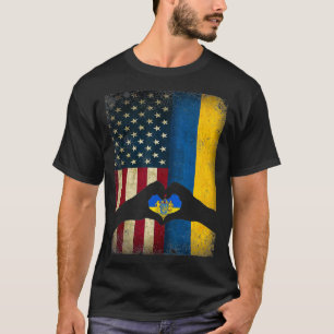 T-shirt Drapeau américain ukrainien T Pride Ukraine USA 