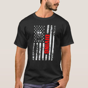 T-shirt Drapeau américain US Sports nautiques Plongée sous
