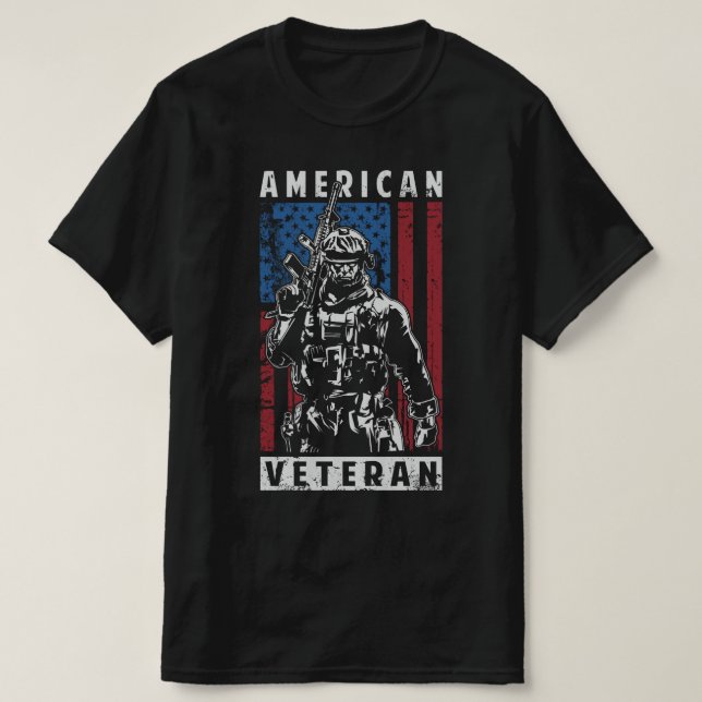 T-shirt drapeau américain usa (Design devant)