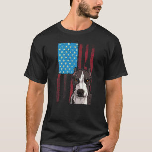 T-shirt Drapeau américain Usa Chien patriote Pitbull