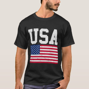 T-shirt Drapeau américain Usa Femmes Patriotes Hommes Garç