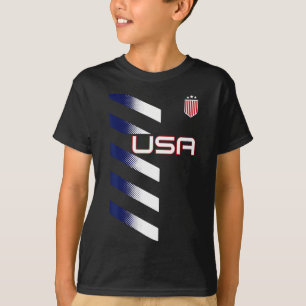 T-shirt Drapeau Américain Usa Soccer Stars And Stripes Pat