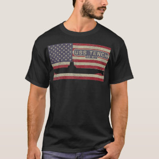 T-shirt Drapeau américain USS Tench SS417 2ÈME GUERRE MOND
